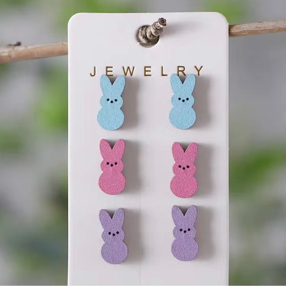 Jewelry - New! Set of 3 Easter Bunny Peeps Earrings